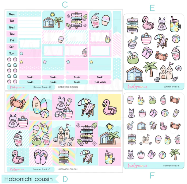 *PRESALE* Krels Creations - Summer Break | June 2026 STICKERS & WASHI Subscription