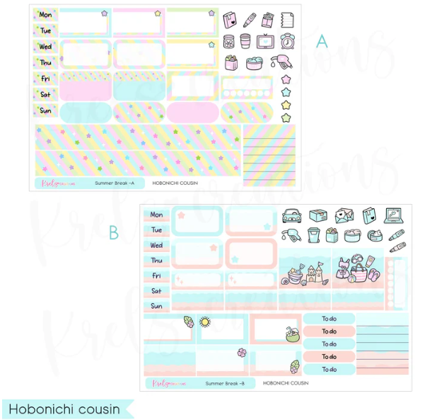 *PRESALE* Krels Creations - Summer Break | June 2026 STICKERS & WASHI Subscription