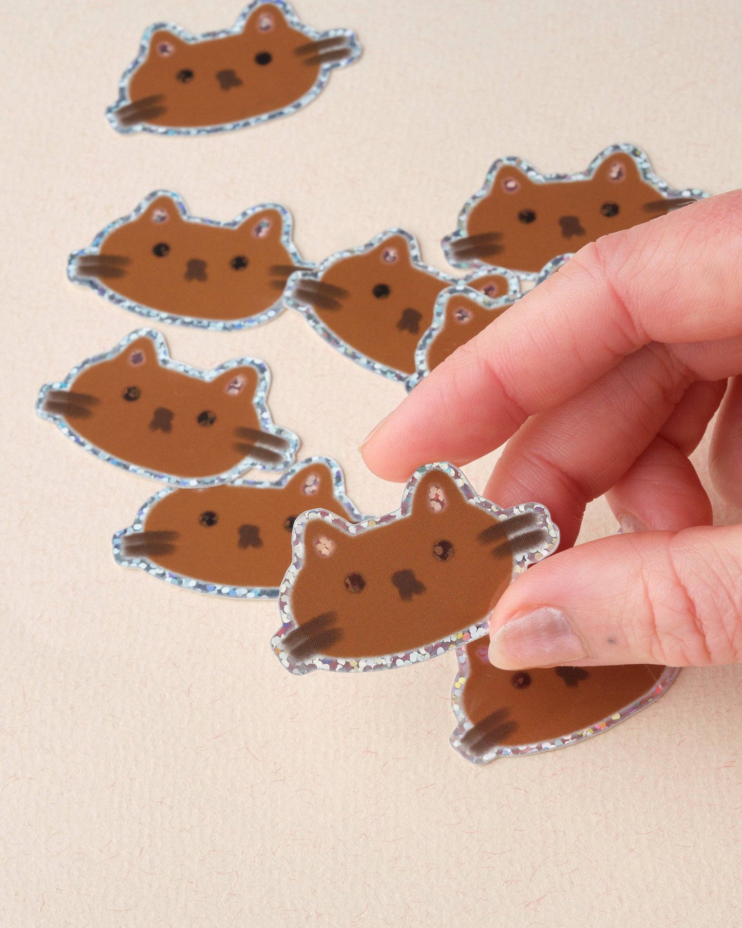 Brown Cat | Holographic Sticker