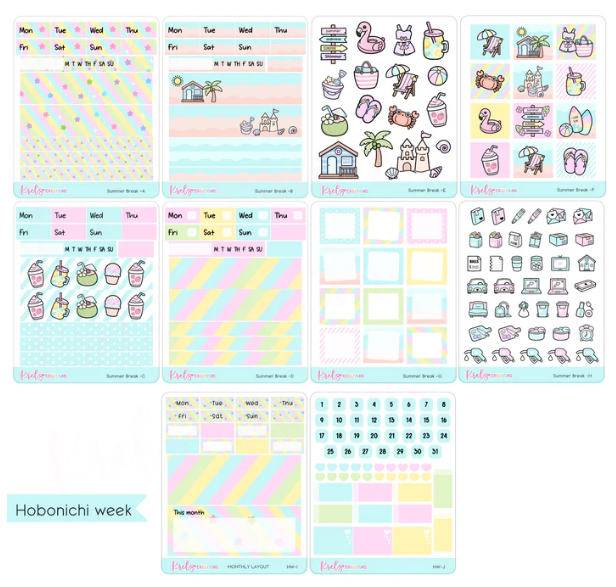 *PRESALE* Krels Creations - Summer Break | June 2026 STICKERS & WASHI Subscription
