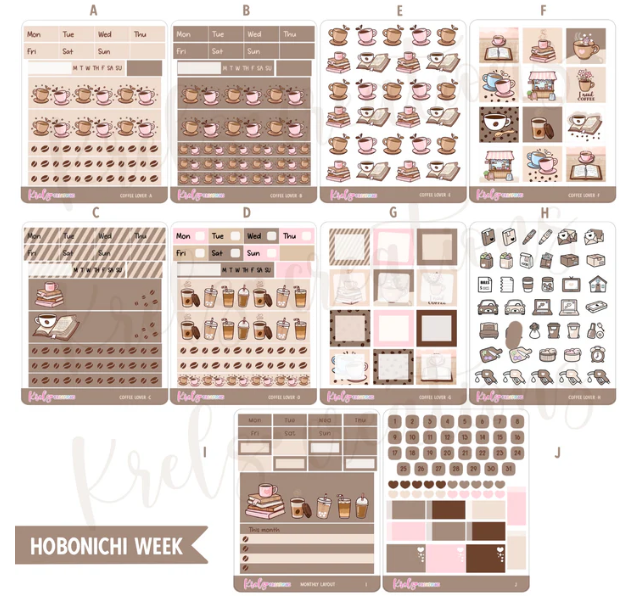 Krels Creations - Coffee Lover | January 2026 STICKERS & WASHI Subscription