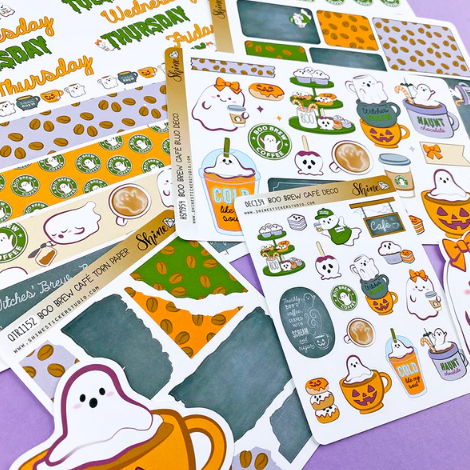 Shine Sticker Studio - Boo Brew Cafe | September 2025 Subscription
