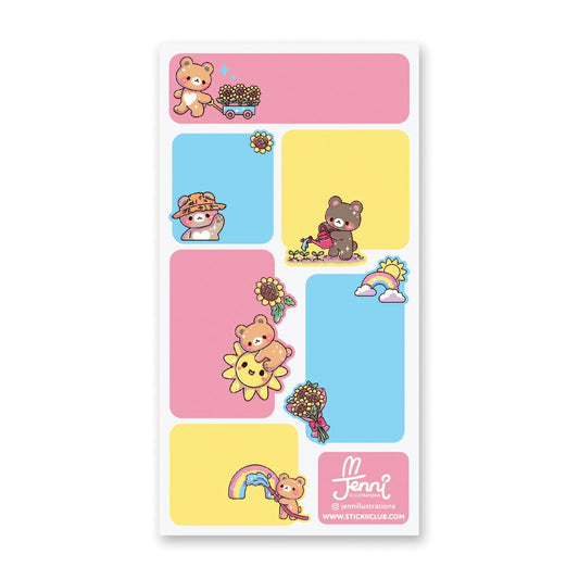 Sunny Garden Bears' Labels | Sticker Sheet