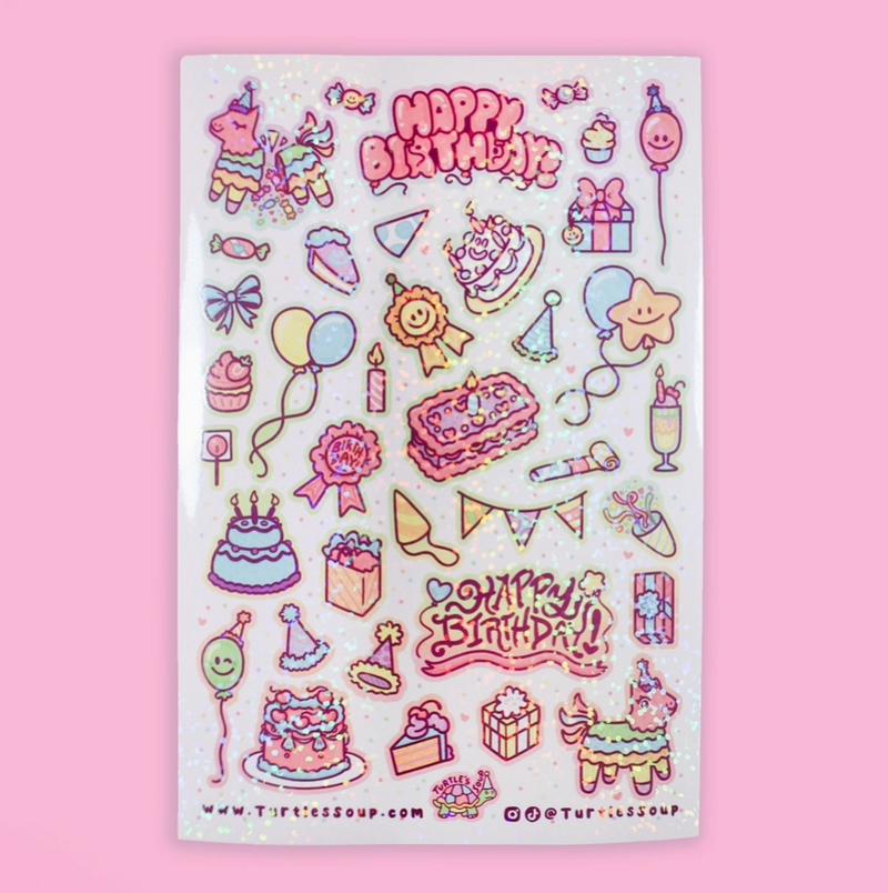 Birthday Stuff | Vinyl Sticker Sheet