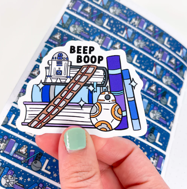 Beep Book Stack | Vinyl Sticker