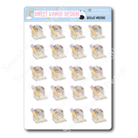 Kawaii Biscuit - Writing | Sticker Sheet