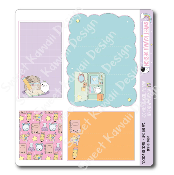 Back To School | Hobo Cousin Day On One Page Sticker Sheet