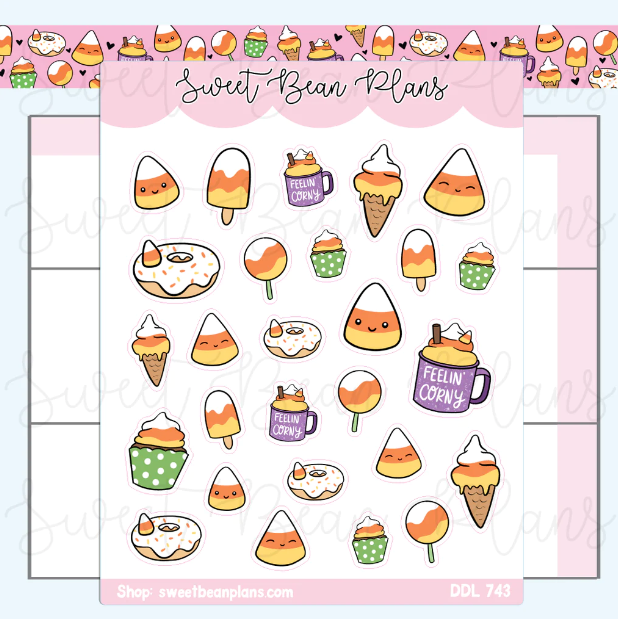 Candy Corn Doodles | Sticker Sheet