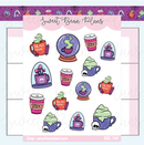 Spooky Coffee Doodles | Sticker Sheet