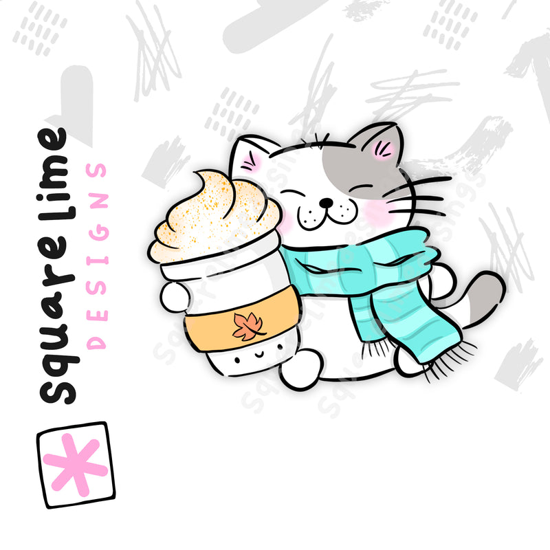 Hercules the Cat - Pumpkin Spice Latte | Die Cut Sticker