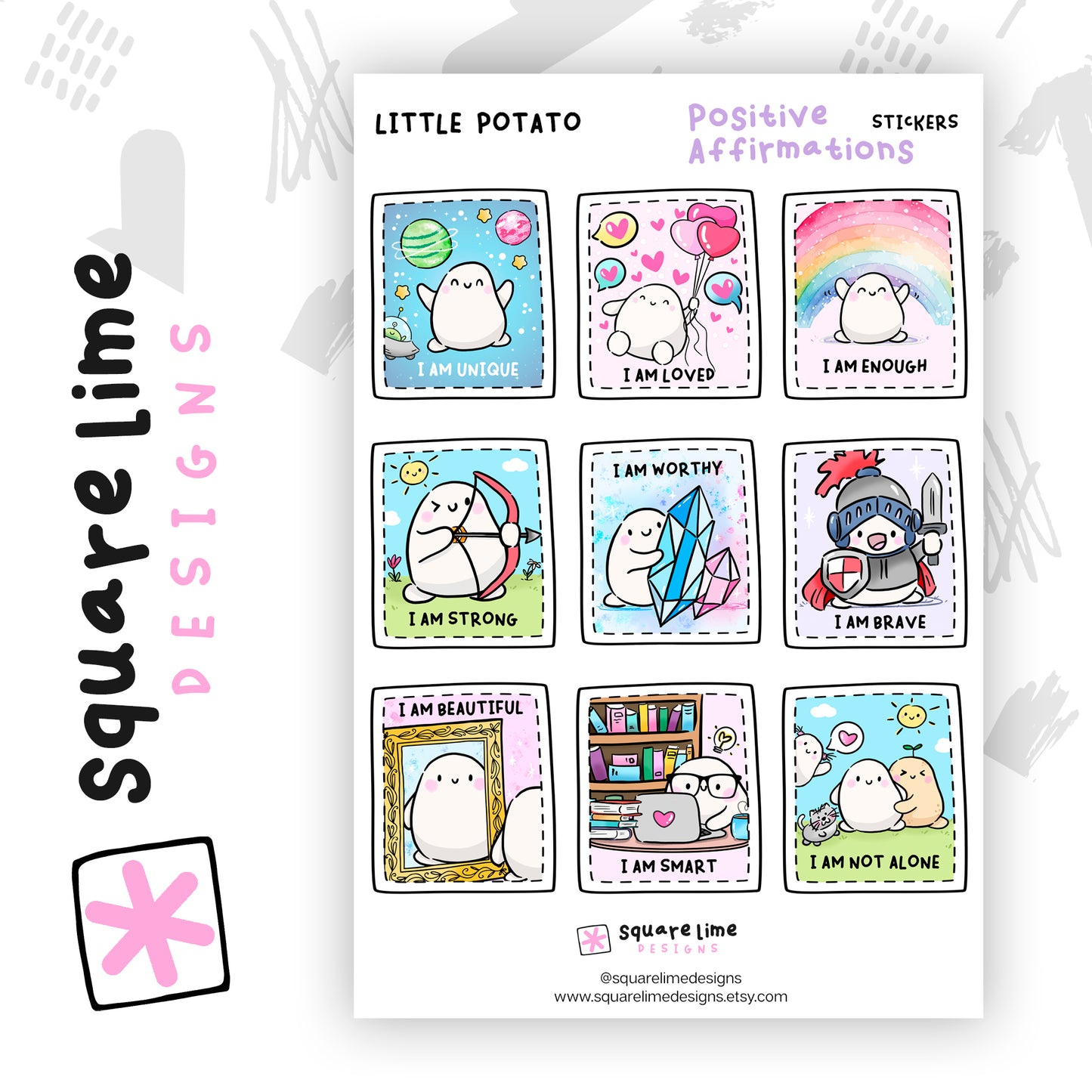 Little Potato - Positive Affirmations | Sticker Sheet