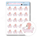 Kawaii Flamingo - Bath | Sticker Sheet