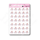 Kawaii Flamingo - Bath | Sticker Sheet