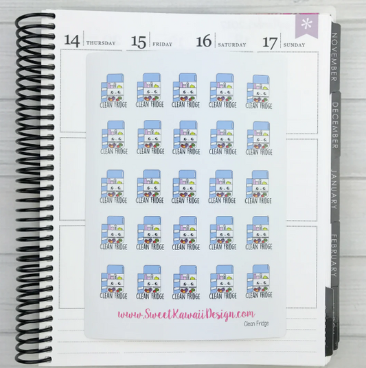 Kawaii Clean Fridge | Sticker Sheet