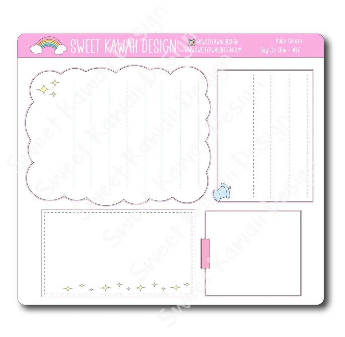 MIX | Hobo Cousin Day On One Page Sticker Sheet