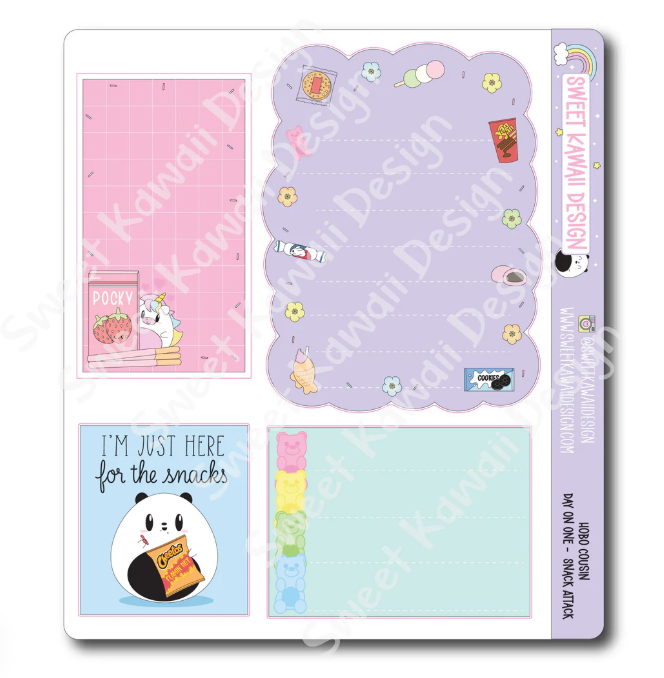 Snack Attack | Hobo Cousin Day On One Page Sticker Sheet