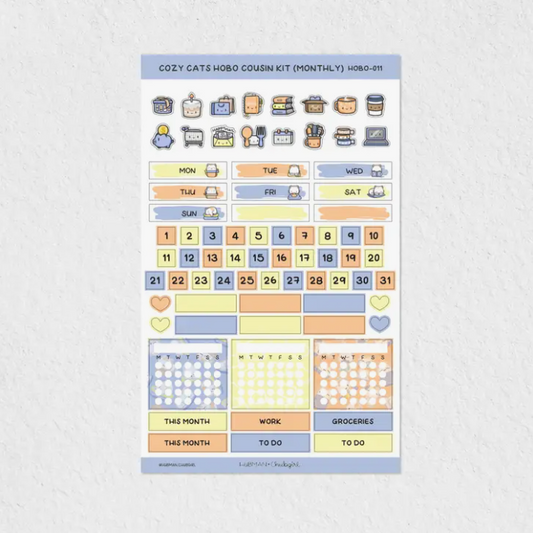 Cozy Cats Theme | Hobo Cousin Monthly Kit