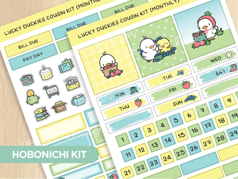 Lucky Duckies | Hobonichi Cousin Monthly Kit