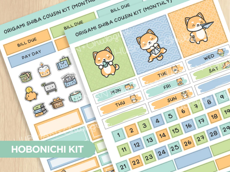 Origami Shiba | Hobonichi Cousin Monthly Kit
