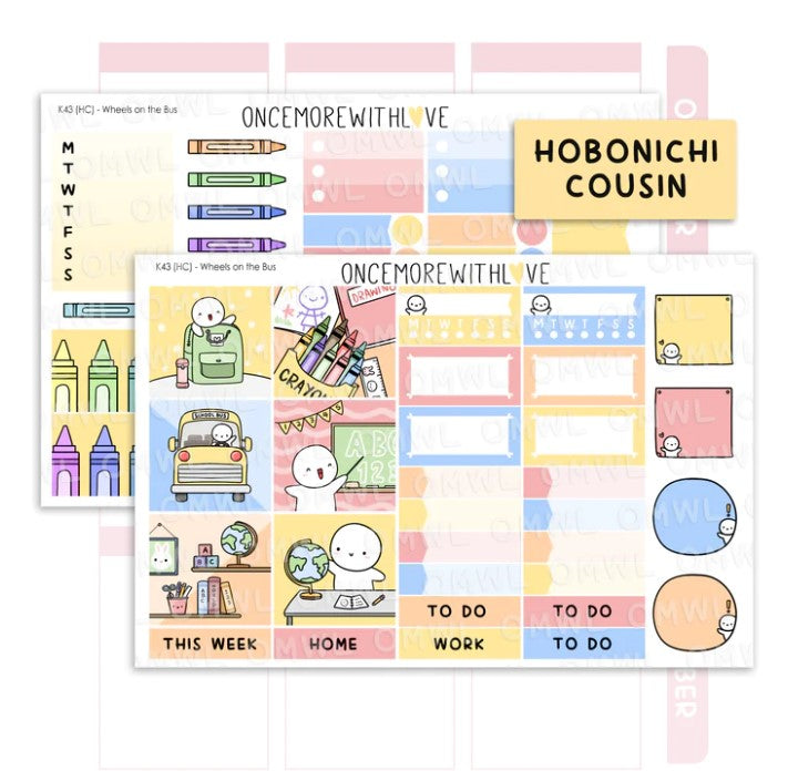 Wheels on the Bus | Hobonichi Cousin Kit