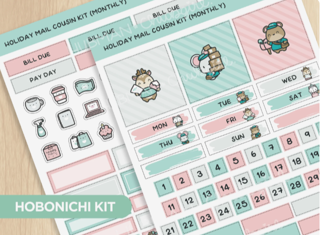 *PRESALE* Holiday Happy Mail | Hobonichi Cousin MONTHLY Kit