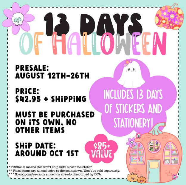 *PRESALE* Sweet Bean Plans | 13 Days of Halloween Countdown 2024