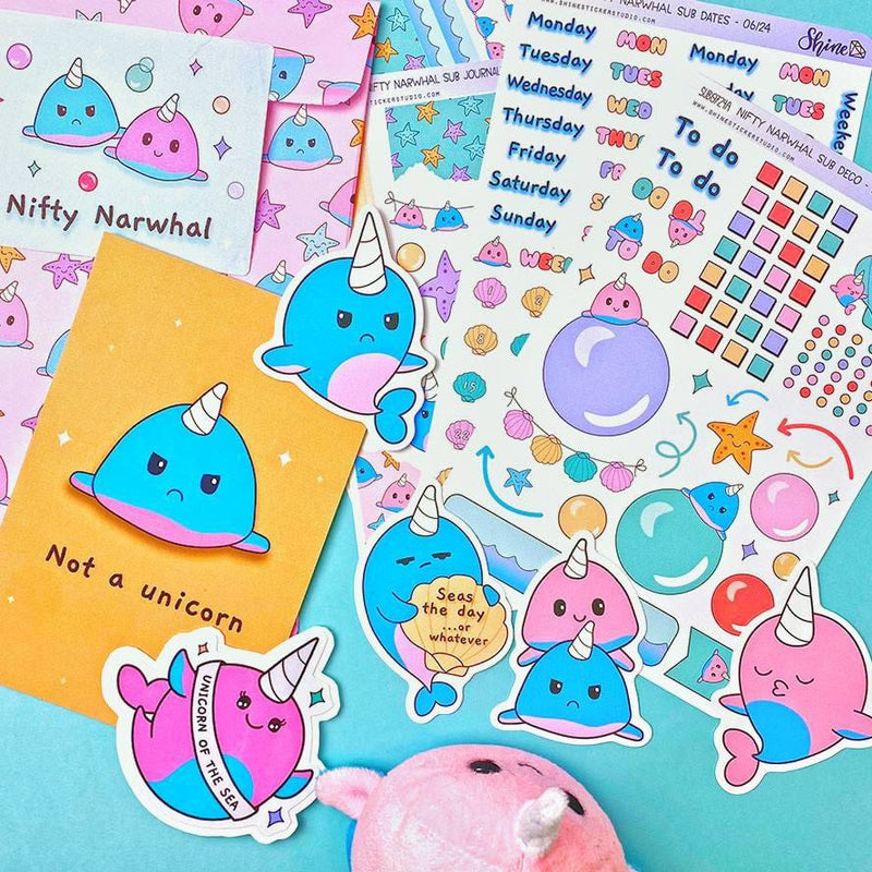 Shine Sticker Studio - Nifty Nahwhal | July Subscription