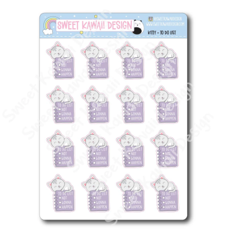 Kawaii Kitty - To Do List | Sticker Sheet