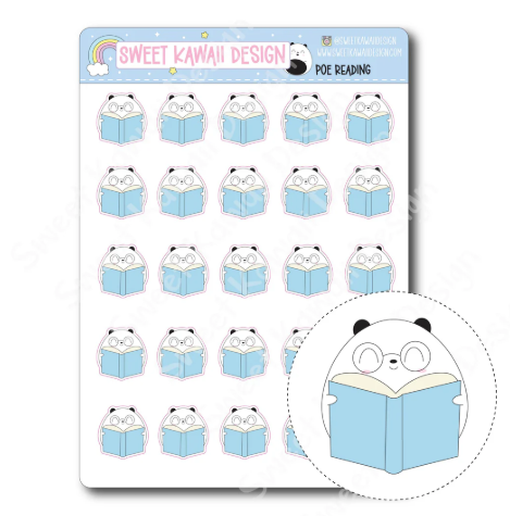 Kawaii Poe - Reading | Sticker Sheet