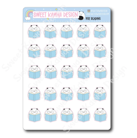 Kawaii Poe - Reading | Sticker Sheet