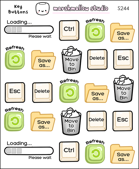 Key Buttons | Sticker Sheet