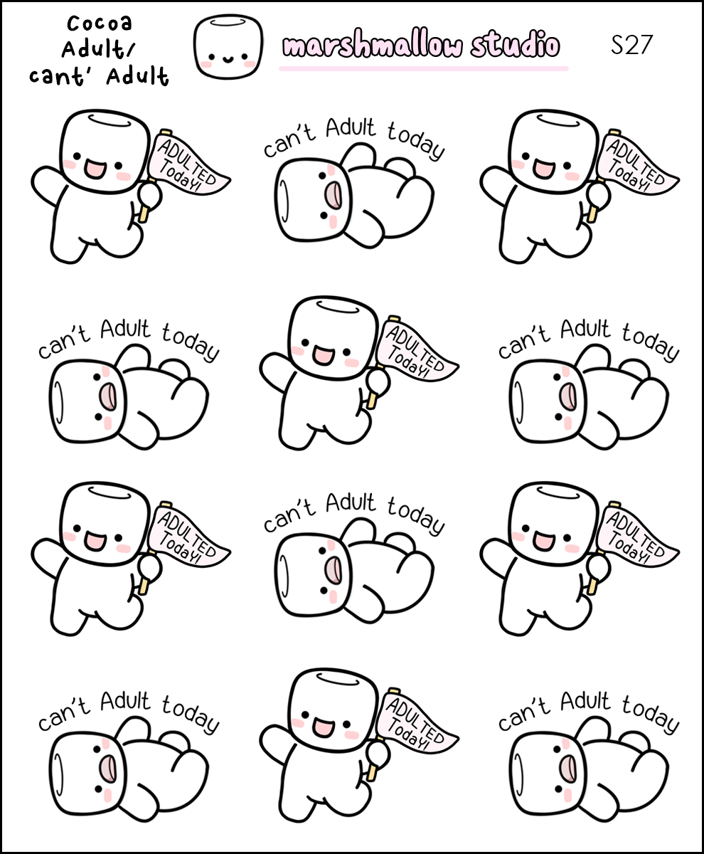 Cocoa - Adult / Can't Adult | Sticker Sheet