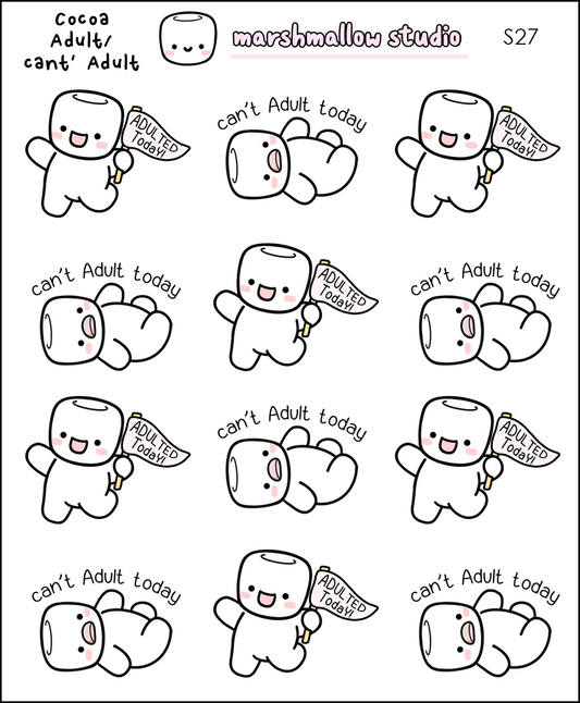 Cocoa - Adult / Can't Adult | Sticker Sheet