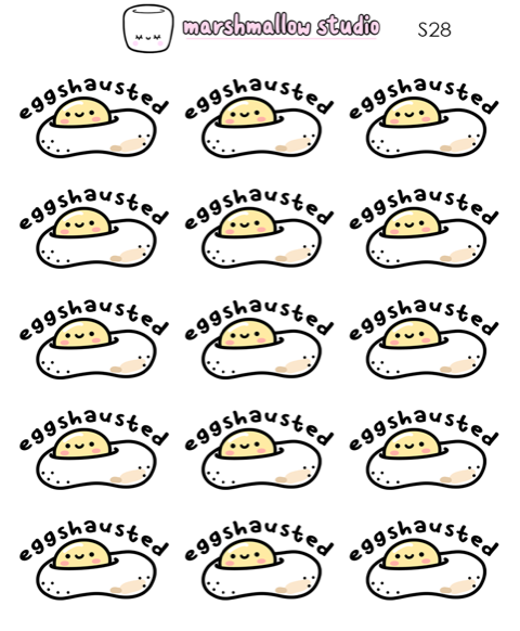 Eggshausted | Sticker Sheet