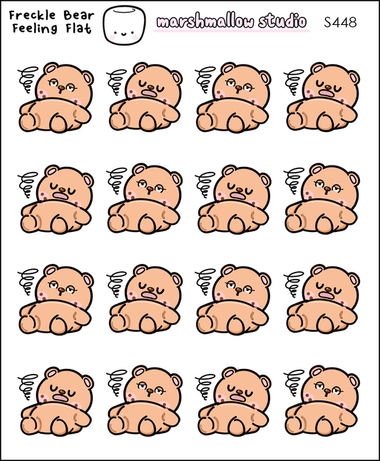 Freckle Bear - Feeling Flat | Sticker Sheet