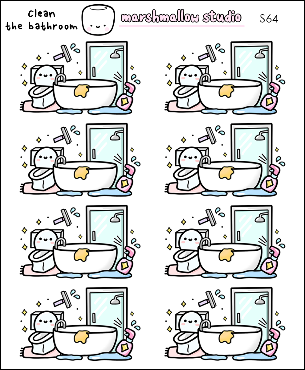 Clean Bathroom | Sticker Sheet – Stickie Planning