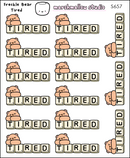 Freckle Bear - Tired (Scrabbled) | Sticker Sheet