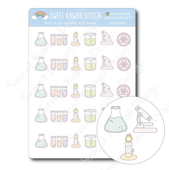 Kawaii Science/Chemistry | Sticker Sheet