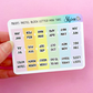 Pastel Block Letter Mini Monthly Tab | Sticker Sheet
