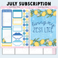 Sweet Bean Plans | JULY 2025 WASHI & STICKER Subscription