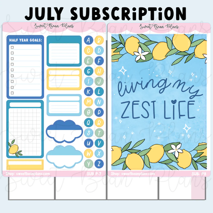Sweet Bean Plans | JULY 2025 WASHI & STICKER Subscription