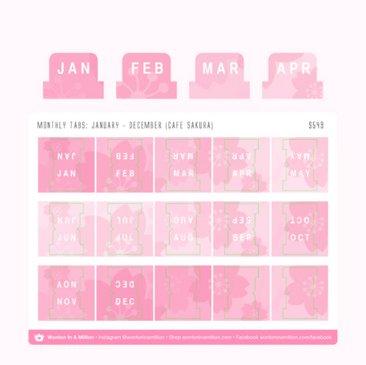 Tabs - Months - Cafe Sakura