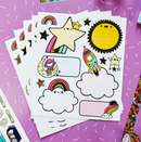 Rainbow Blast Off Labels | Sticker Sheet