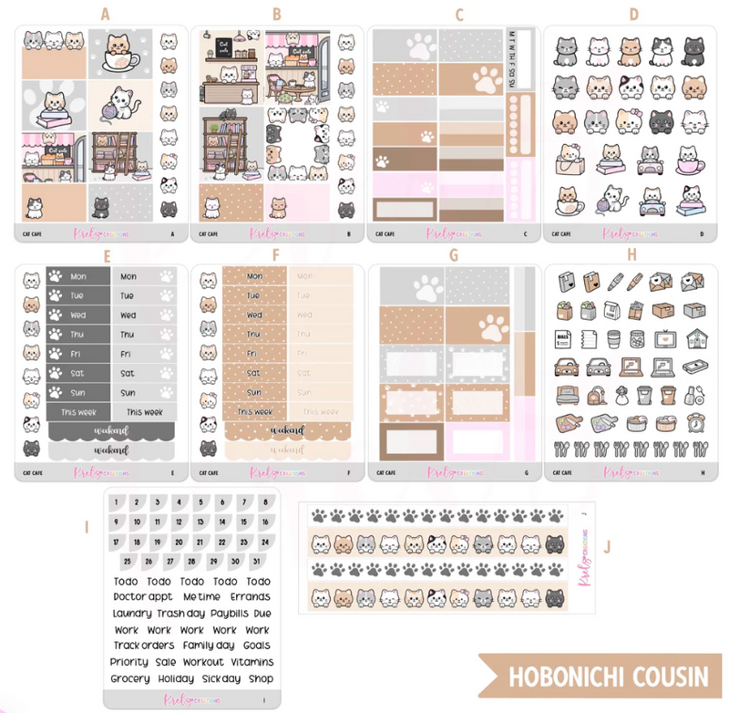 Cat Cafe | Hobonichi Cousin Kit