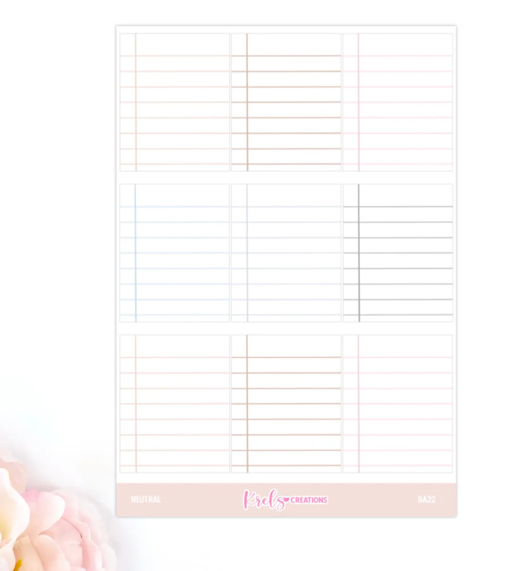Lined Stickers | Sticker Sheet