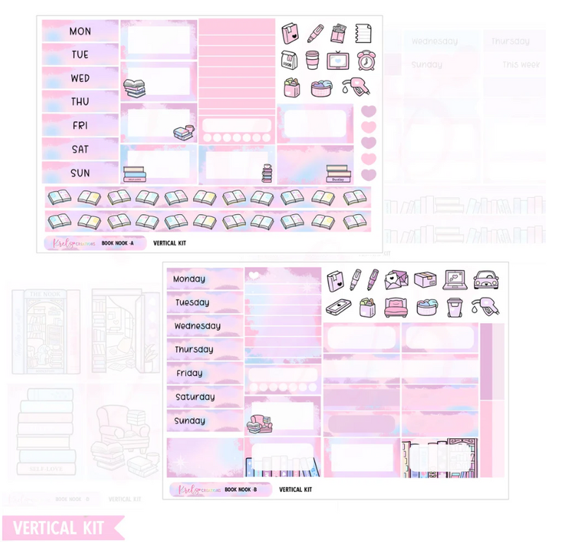Krels Creations - Book Nook | August 2025 STICKERS & WASHI Subscription
