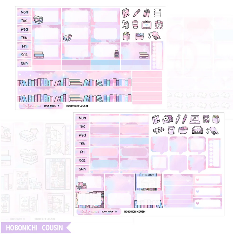 Krels Creations - Book Nook | August 2025 STICKERS & WASHI Subscription