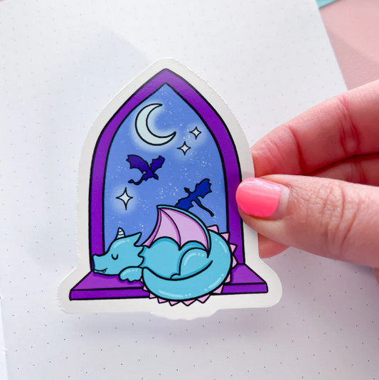 Dragon Bookish Window | Vinyl Sticker