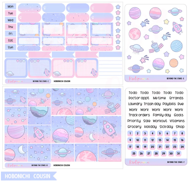 Krels Creations - Beyond The Stars | November 2025 STICKERS & WASHI Subscription