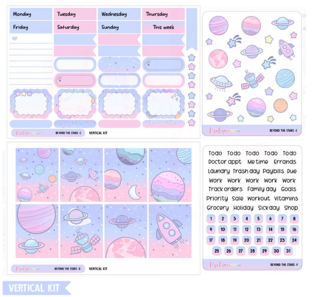 Krels Creations - Beyond The Stars | November 2025 STICKERS & WASHI Subscription
